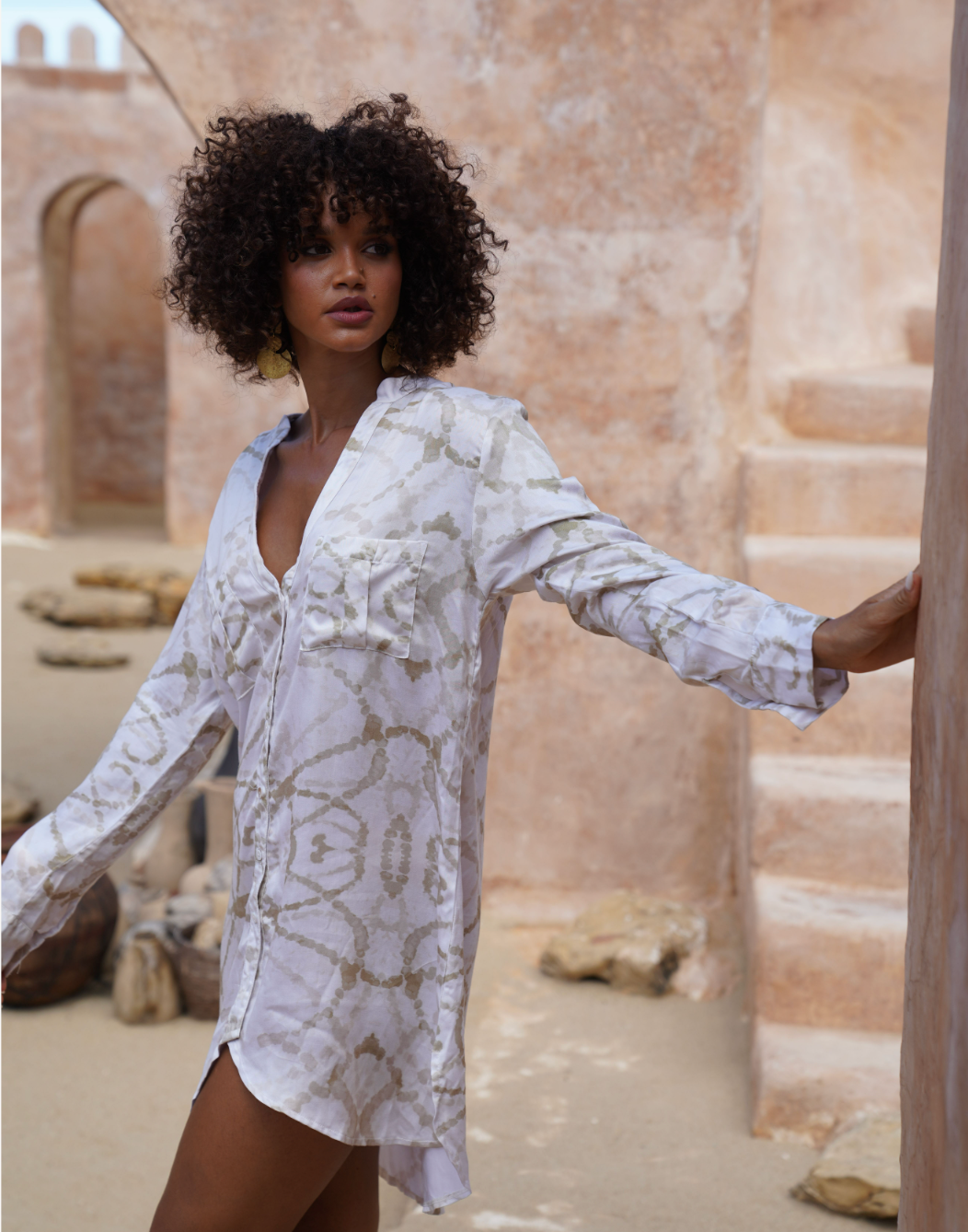 Lea Shirt Dress - Sabi Print