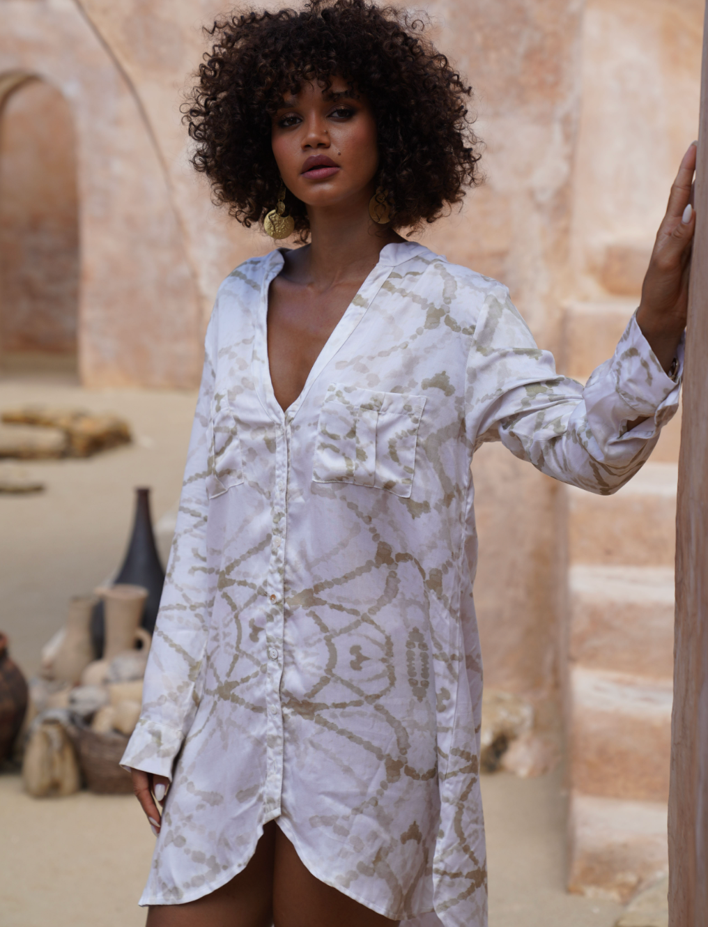Lea Shirt Dress - Sabi Print
