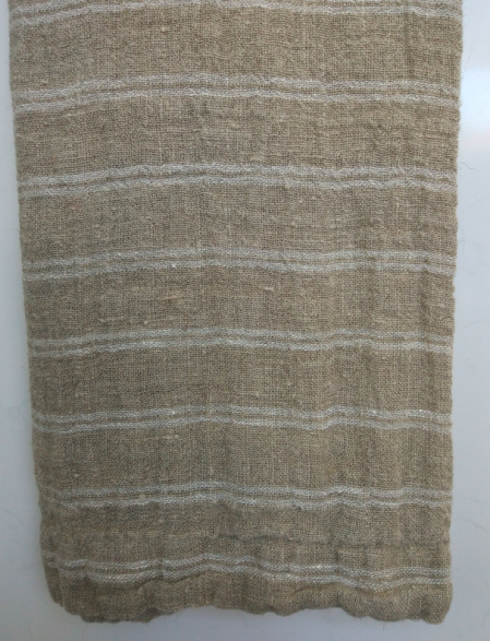 Ethel Woven Linen Throw -Natural & White