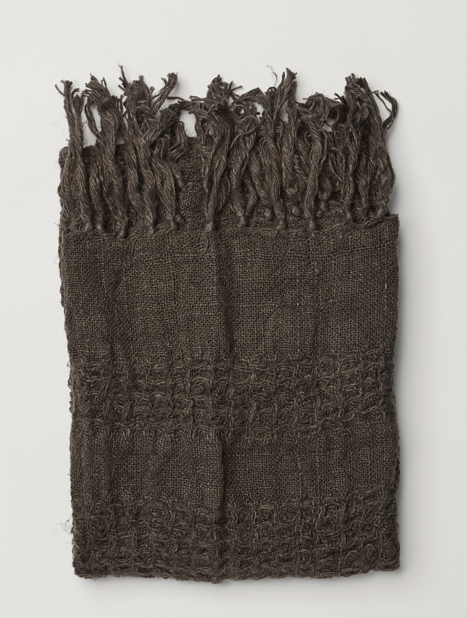 Ryley Handwoven Linen Hand Towel in Charcoal