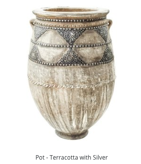 Terracotta Pots With Silver -Morocco
